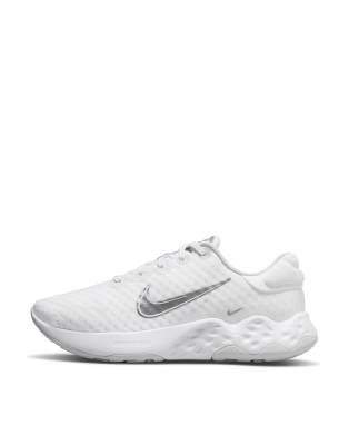 Nike Renew Ride 3 Sneakers In White/metallic Silver In White