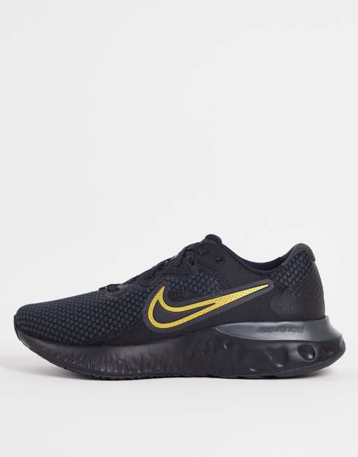 Nike black sale and gold runners