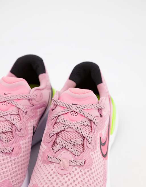 nike running renew run 2 trainers in pink