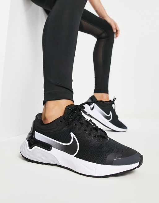 balkon ontbijt Demon Nike Running - Renew Run 3 - Hardloopschoenen in zwart en wit | ASOS