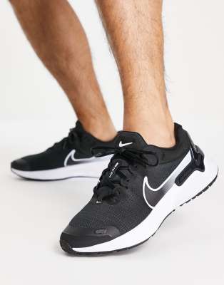 Nike Running Renew Run 3 trainers in black and white