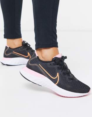 nike running renew run trainers in rose gold
