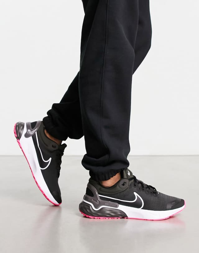 Nike Running Renew Run sneakers in black