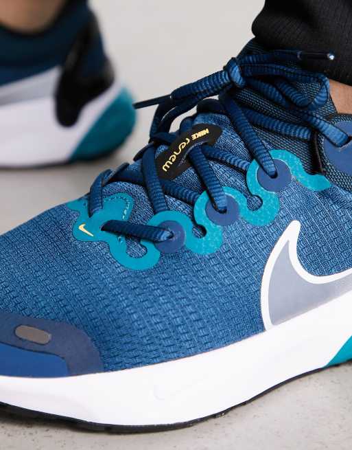 Blue nike running on sale trainers