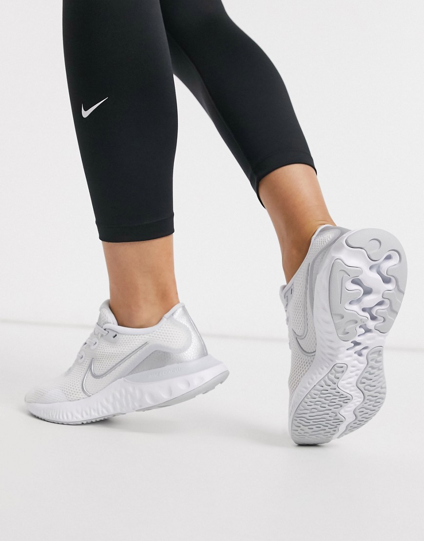 Nike Running Renew Run sneakers in white