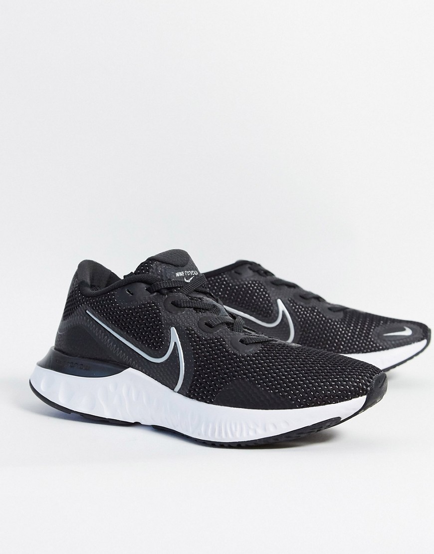 Nike Running renew trainers in black/white