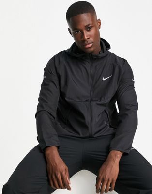 Nike Running Repel Miler full zip hooded jacket in black