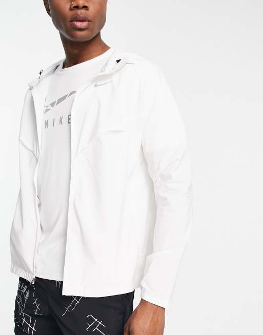 Nike running sale jacket white