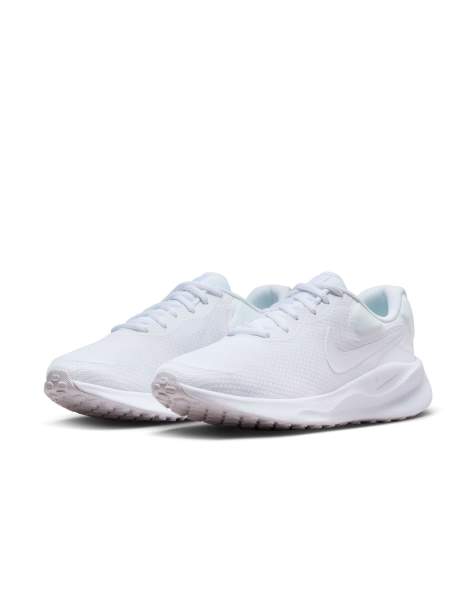 Nike Running – Revolution 7 – Buty sportowe w trzech odcieniach bieli - view 1