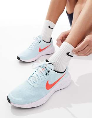 Nike Running - Revolution 7 - Laufschuhe in Blau und Weiß