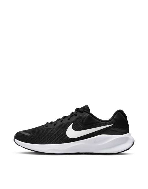 Nike Running Revolution 7 sneakers in black and white, 2 of 4