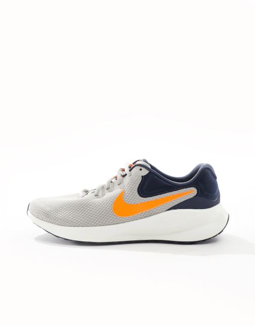 Nike Running Revolution 7 sneakers in gray and orange ASOS