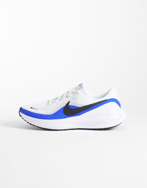 Nike Running Revolution 8 baskets blanches et bleues - view 1