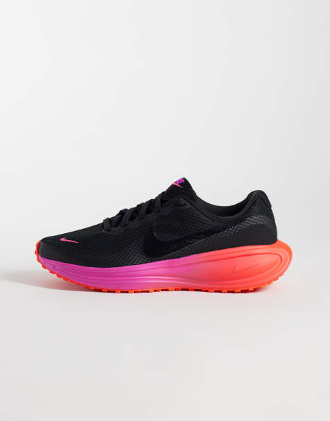 Nike Running Revolution 8 trainers in black & pink - view 1
