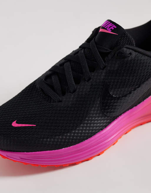 Nike Running Revolution 8 trainers in black & pink, 3 of 5
