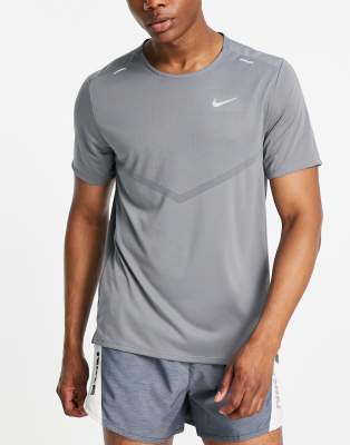 Nike Running Rise 365 Dri-FIT t-shirt in grey | ASOS