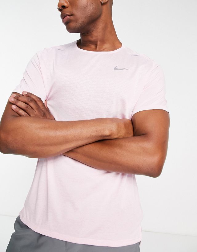 Nike Running Rise 365 Dri-FIT t-shirt in light pink