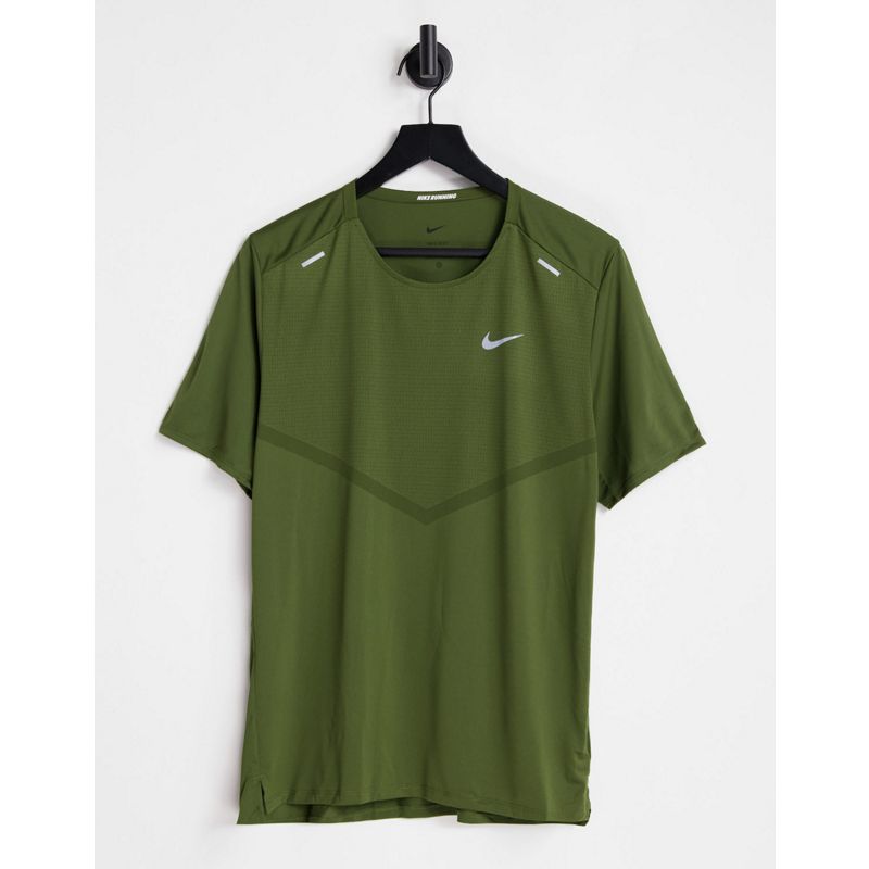 Uomo syfOn Nike Running - Rise 365 - T-shirt in tessuto Dri-FIT kaki