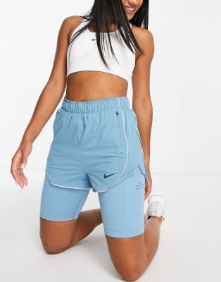 Nike Training Pro 365 Dri-FIT 3 inch booty shorts in teal blue