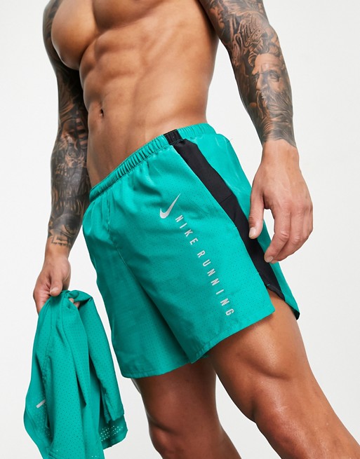 Nike Running Run Division Challenger 5 inch shorts in green