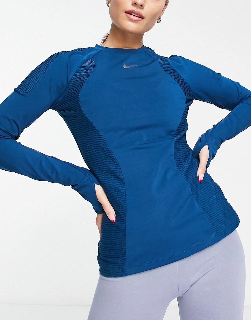 Nike Running Run Division Dri-FIT ADV long sleeve top in teal blue