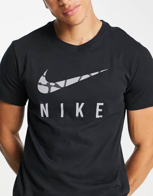 Nike Running Run Division Dri FIT logo graphic T shirt in black