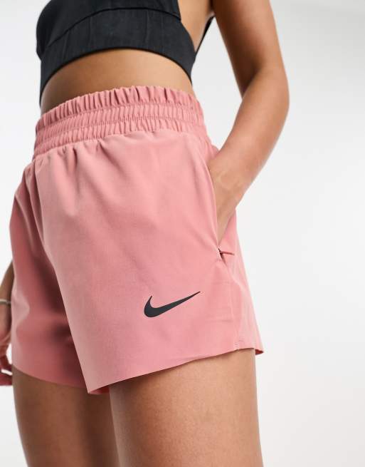 Pink Track Shorts High Rise Elastic Waist