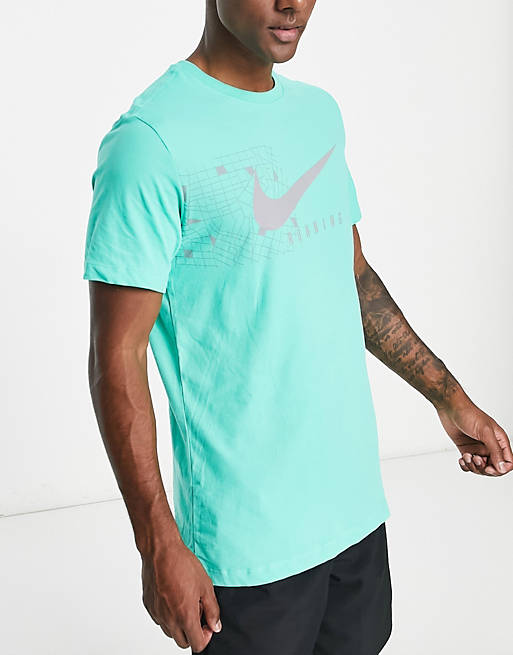 beneden Alaska punch Nike Running - Run Division - Dri-FIT T-shirt met reflecterende grafische  print in mintgroen | ASOS