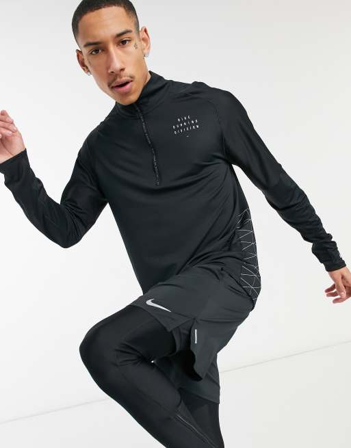 nike running element track jacket in black