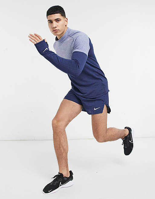 Nike Running Run Division element sphere long sleeve top in blue | ASOS