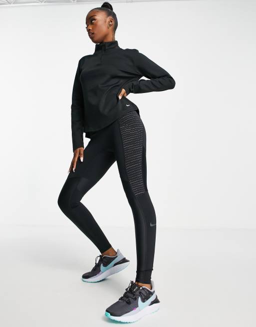 Nike Running - Run Division Epic Luxe - Sorte leggings med refleksdetaljer