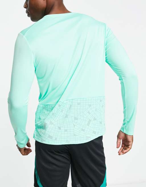 Nike Running Run Division Flash Dri FIT Miler reflective long sleeve top in mint green