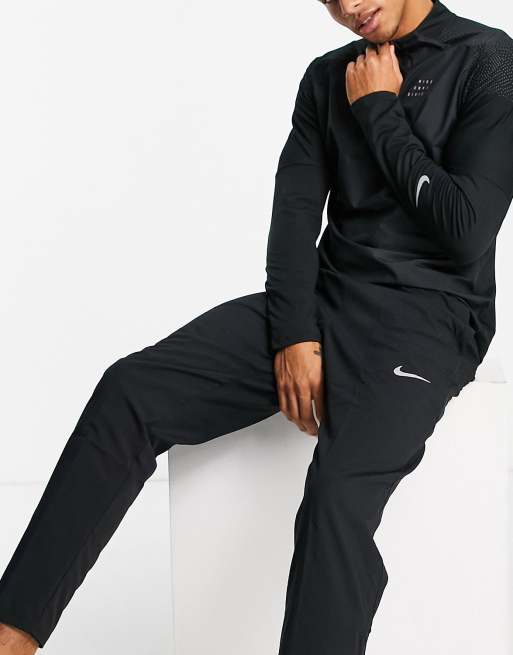 Nike Running Run Division Flash Element 1/4 zip top in black | ASOS