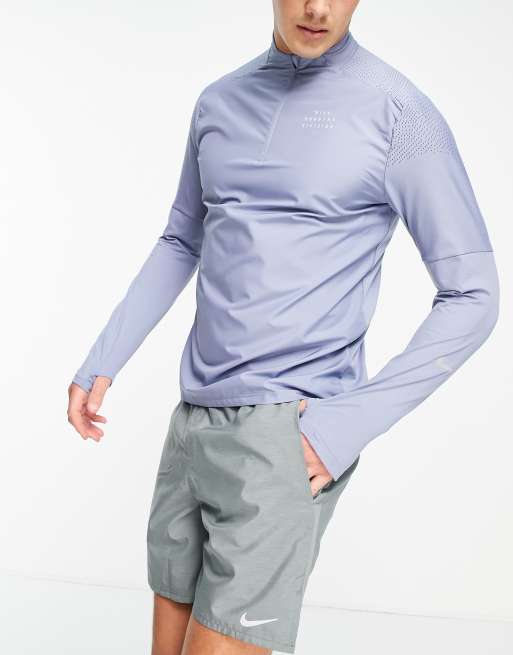 Nike Run Division Element 1/4 Zip Top in Blue for Men