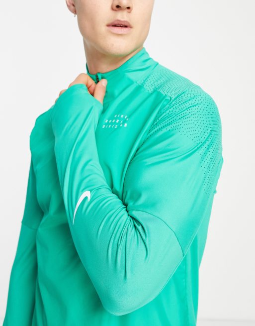 Nike Running Run Division Flash Element half zip top in green