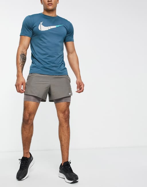 Nike Running - Run Division Flex Stride - Short 2 en 1 en tissu Dri-FIT - Gris, 4 de 4