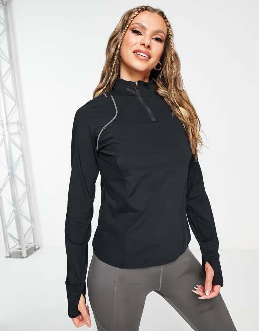 Nike Running Run Division half zip midlayer in black | ASOS