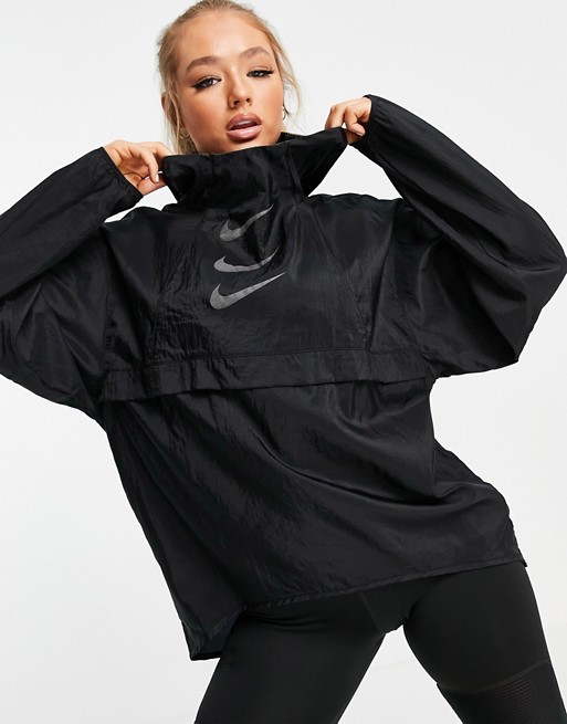 Nike Running Run Division hooded jacket in black
