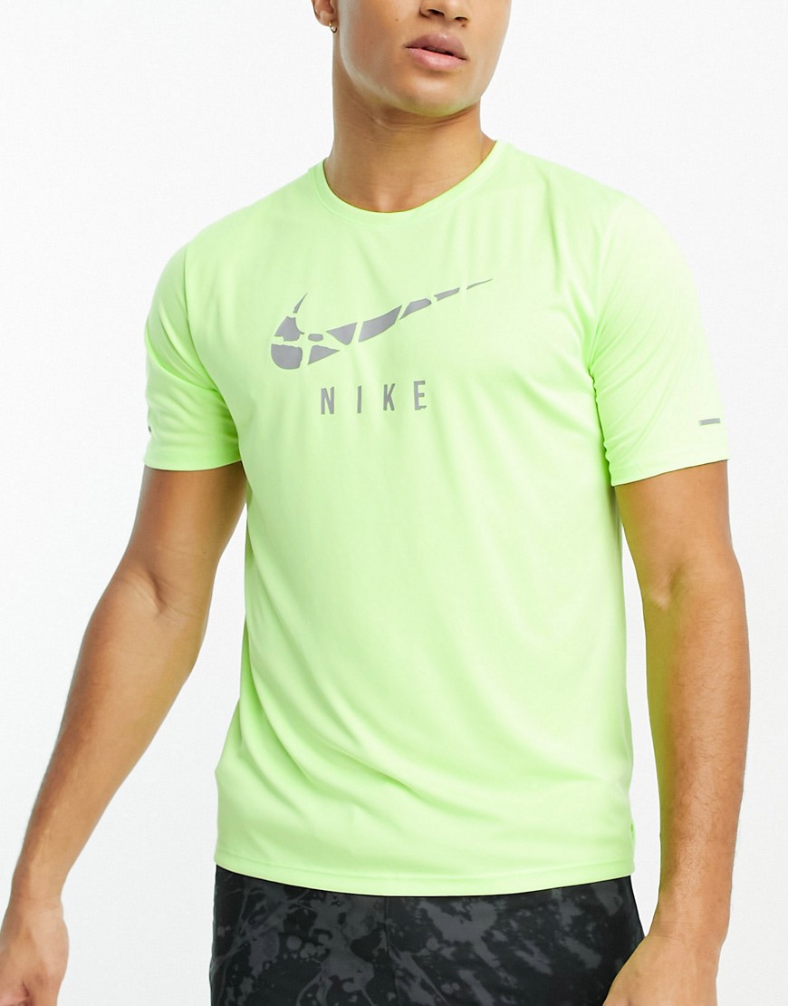 Nike Running Run Division logo graphic t-shirt in neon green