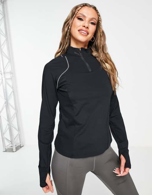 Nike Running – Run Division – Midlayer-Oberteil in Schwarz mit kurzem Reißverschluss