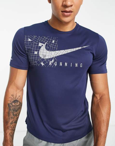 Nike Running Run Division Miler Dri-FIT reflective graphic t-shirt in navy - view 1