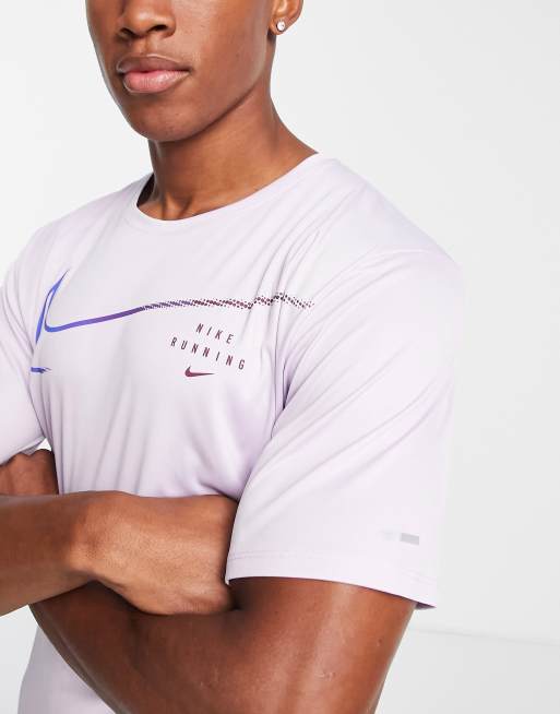 Nike Running – Run Division Miler – Różowy T-shirt z logo Swoosh, 4 z 4