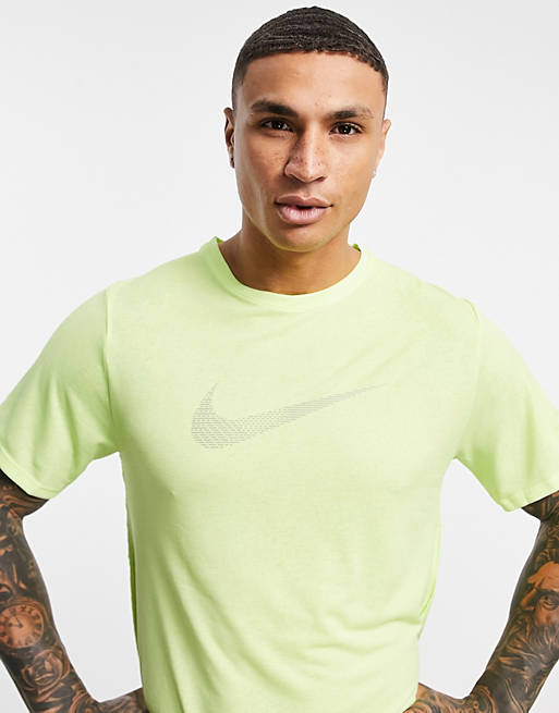T-Shirts & Vests Nike Running Run Division Miler Swoosh logo t-shirt in yellow 