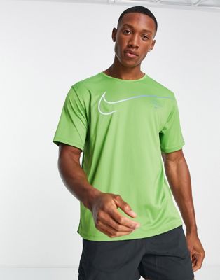 Nike Running Run Division Miler Swoosh t-shirt in green