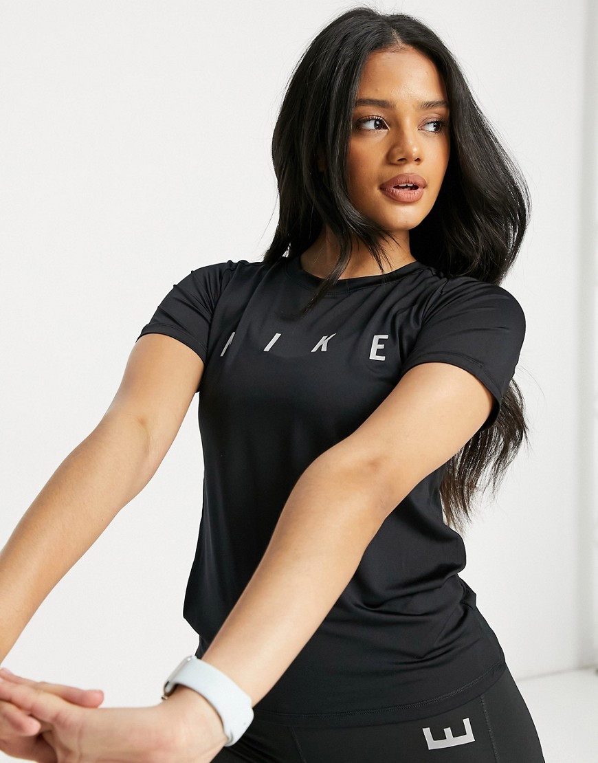 Nike - Running run division miler - T-shirt in zwart