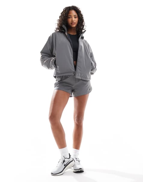 Nike Running Run Division reflective jacket and 3 inch reflective shorts in gray - view 1