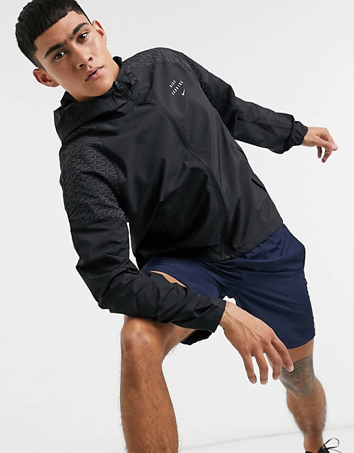 Nike Running Run Division reflective jacket in black | ASOS