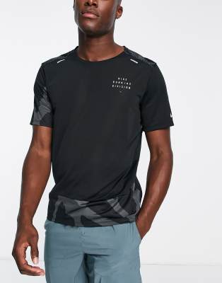 Nike Running Run Division Rise 365 t-shirt in black - ASOS Price Checker