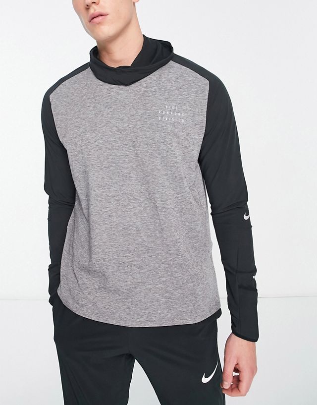 Nike Running Run Division Statement Sphere element long sleeve top in gray