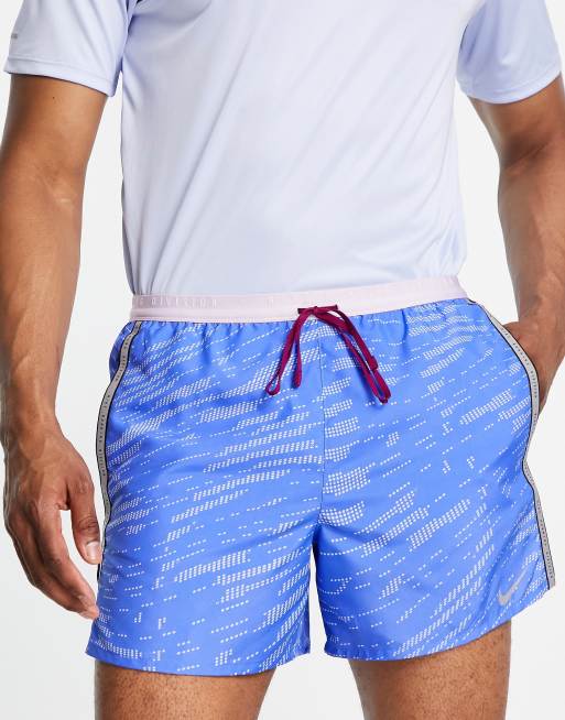 Nike Running - Run Division Stride - Dri-FIT - 5 inch lange sneldrogende short met grafische print in koningsblauw
